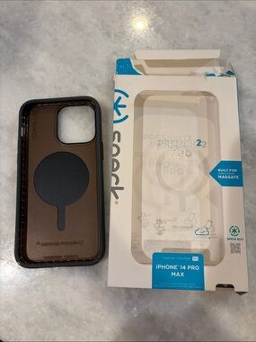 speck Presidio2 Pro MagSafe iPhone 14 Pro Max Case in Gray and Brown